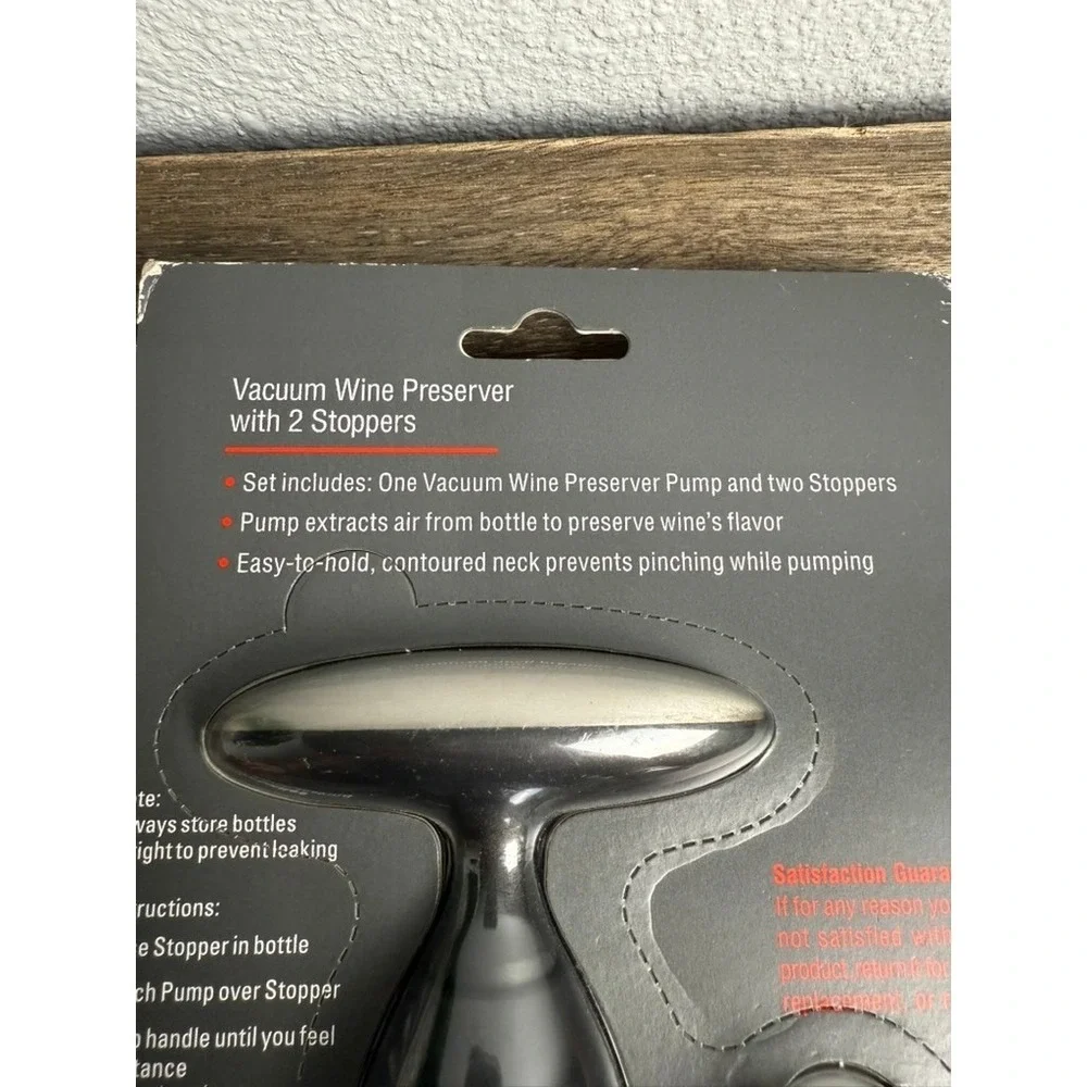 OXO SoftWorks Vacuum Wine Preserver with 2 Stoppers Black BPA Free New